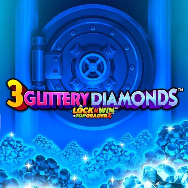 3 Glittery Diamonds by PearFiction Studios, showcased at spinsino.eu – game logo